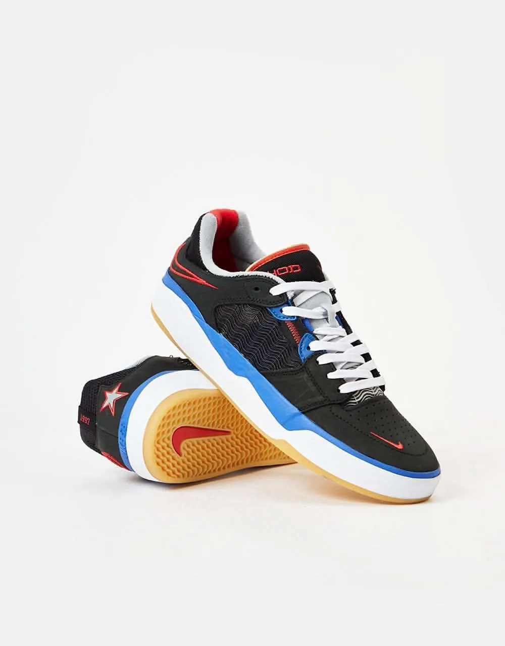 Nike SB Ishod Premium Skate Shoes - Black/University Red-Hyper Royal