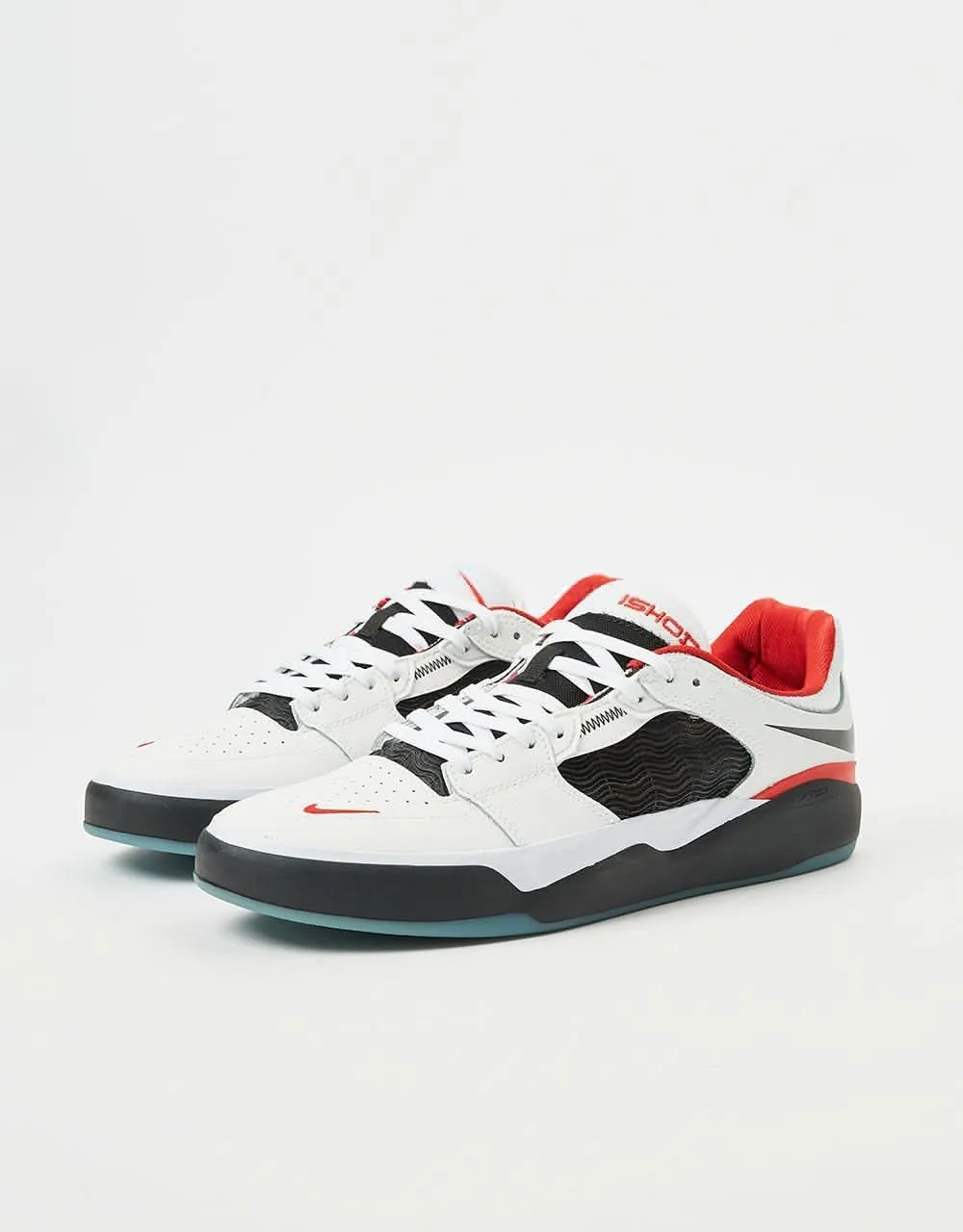 Nike SB Ishod Premium Skate Shoes - White/Black-University Red-Black