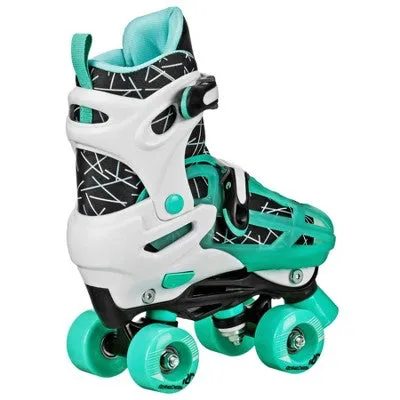 Open Box - Roller Derby Mint Prodigy Kids' Inline-Quad Combo Skates - White/Mint Green (3-6)