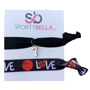 Personalized Basketball Hair Ties 2pc Set