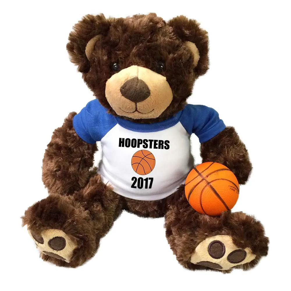 Personalized Basketball Teddy Bear - 13" Brown Vera Bear