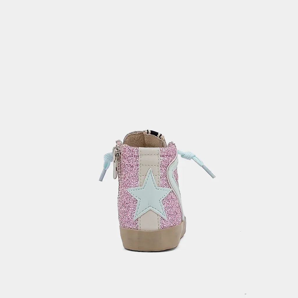 Pink Glitter Rooney Toddler Hi-Top Sneaker