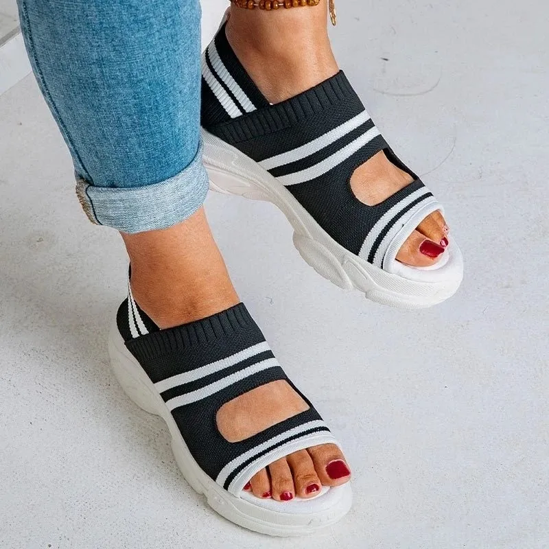 "Bele" Plateausandalen aus Canvas