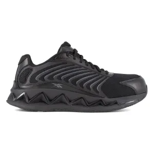 Reebok Womens Zig Elusion Heritage Black Mesh Low Cut Work Shoes