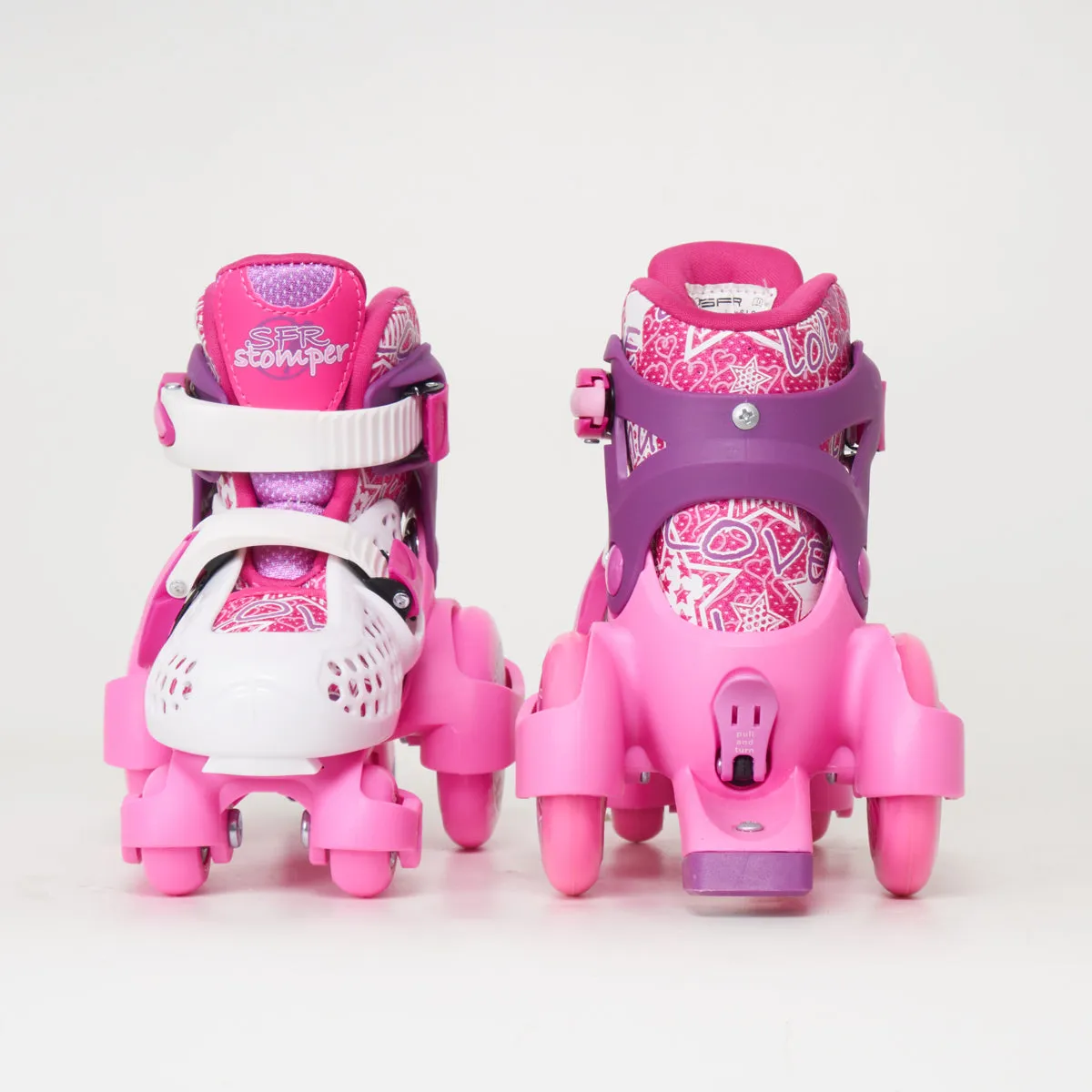 SFR Stomper Adjustable Junior Roller skates -  White / Pink