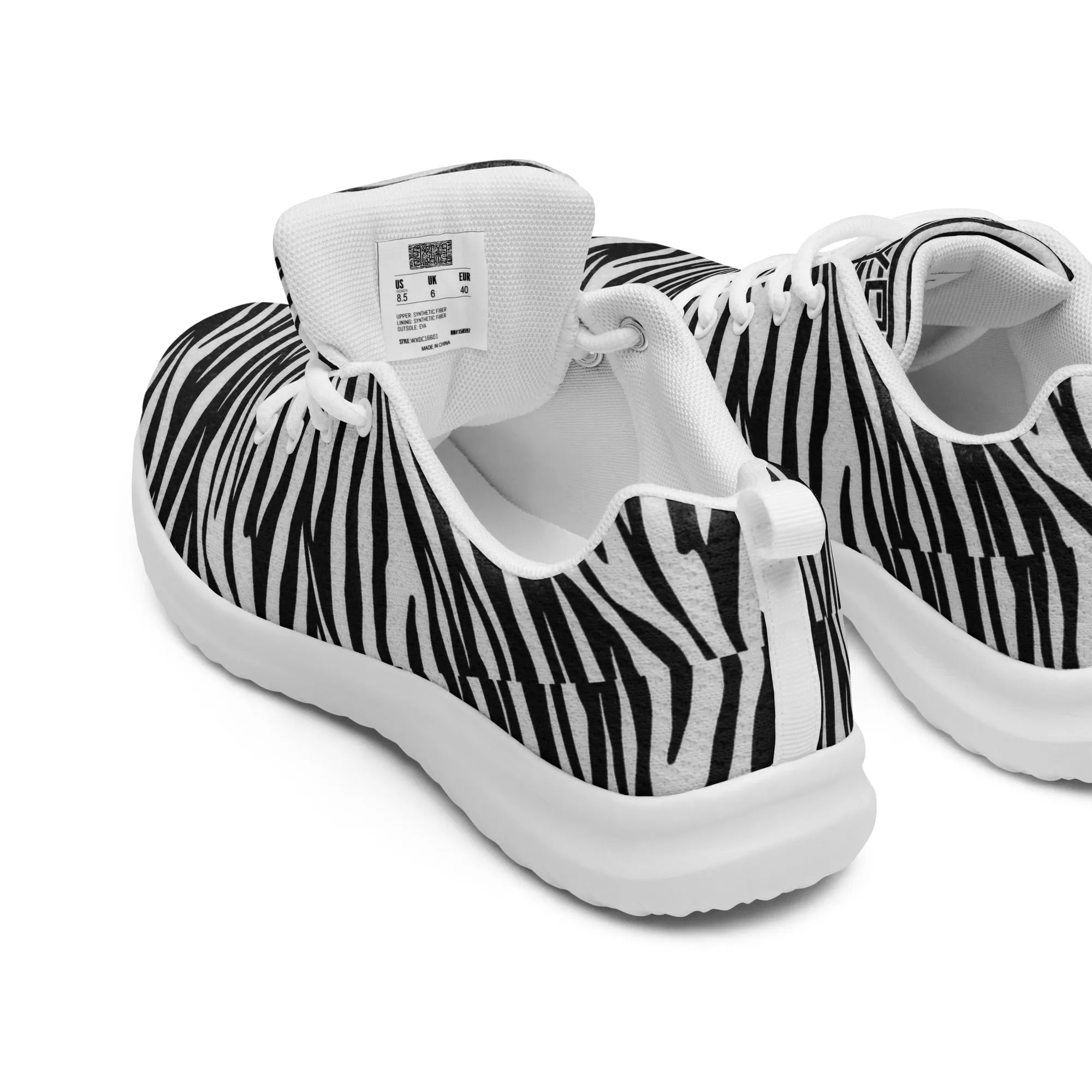 Sixty Eight 93 Logo White & Black OG Zebra Women’s Athletic Shoes