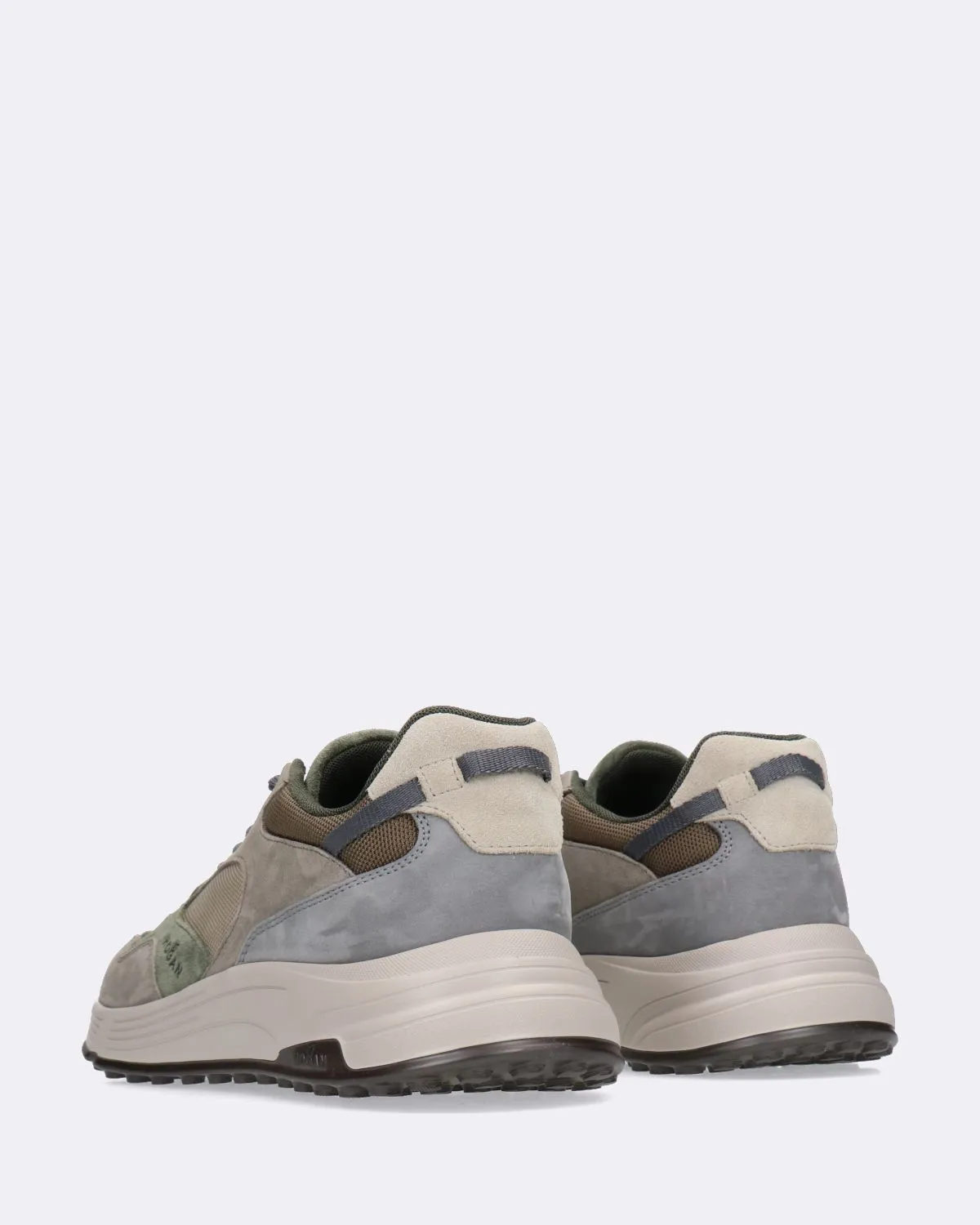 Sneakers Hyperlight in Pelle e Mesh Beige e Verde