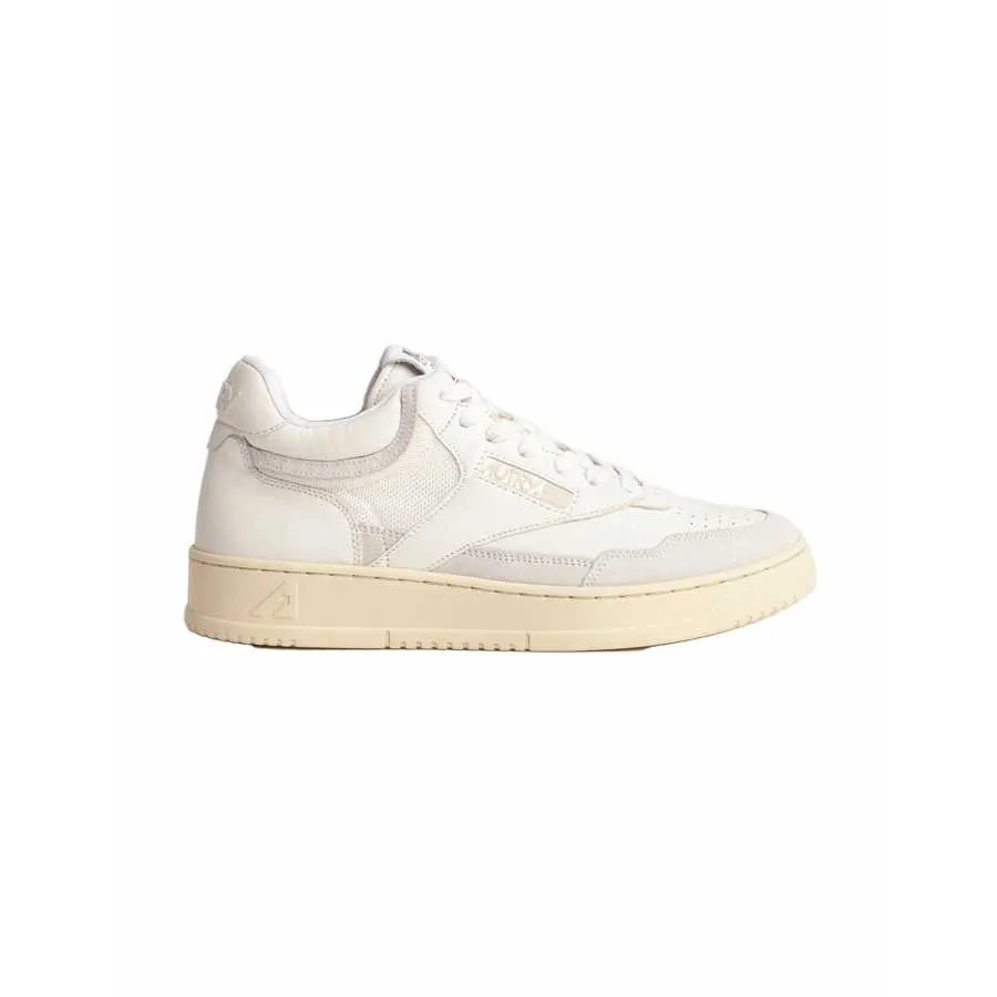 Sneakers Open Mid Mesh Et Cuir Blanches Autry Homme | Soulery