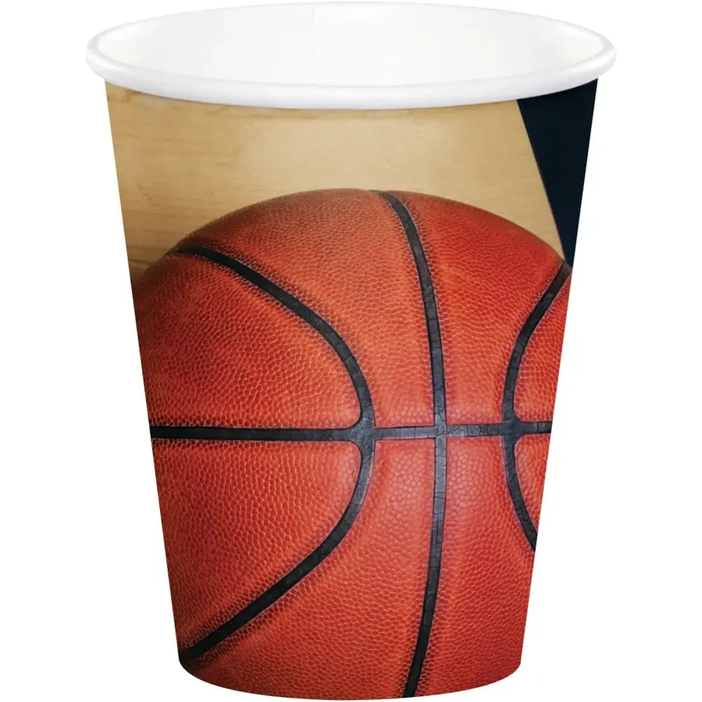 Sports Fanatic Basketball Cups - 8 Pkt