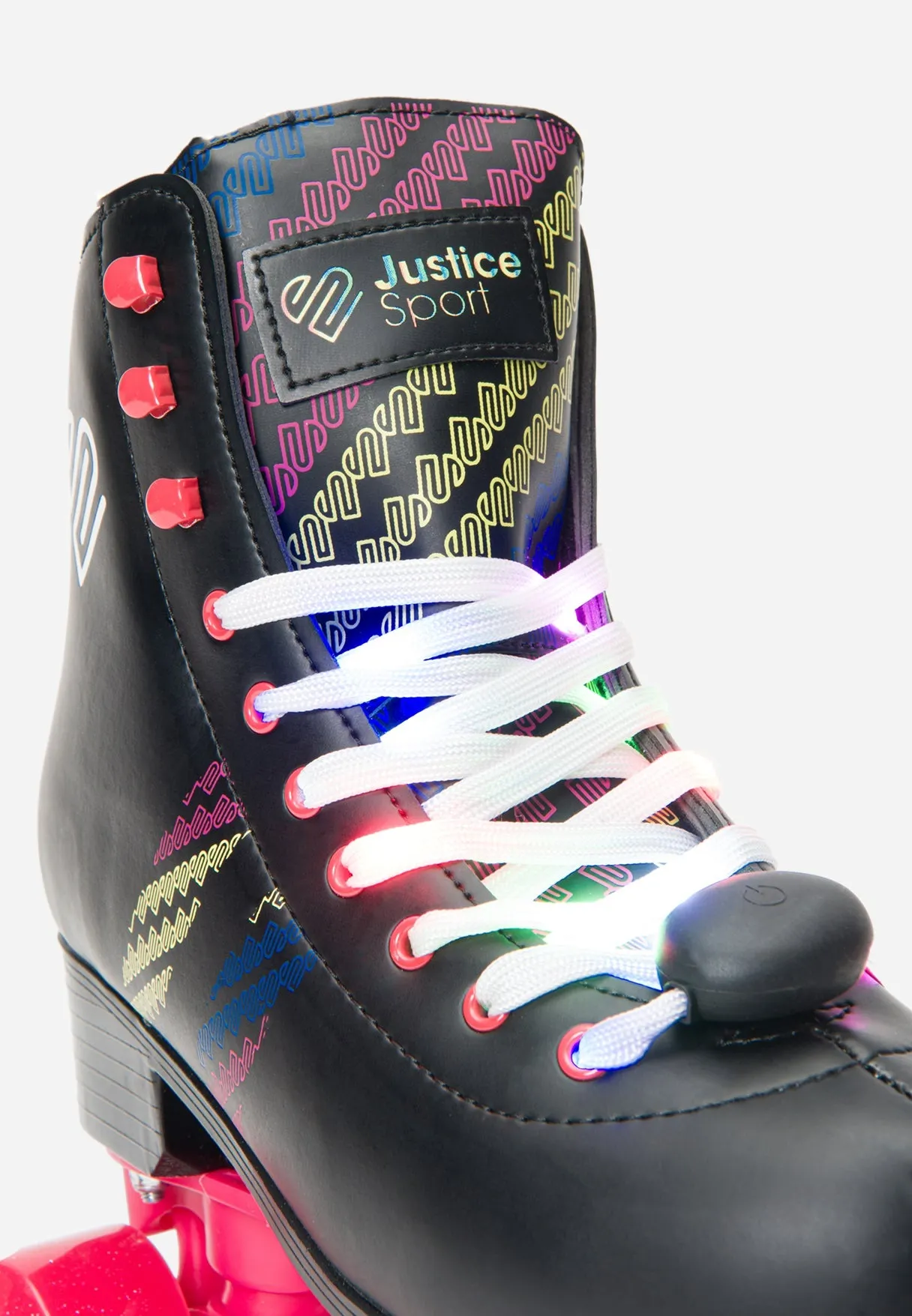 Striped Lace-Up Roller Skates