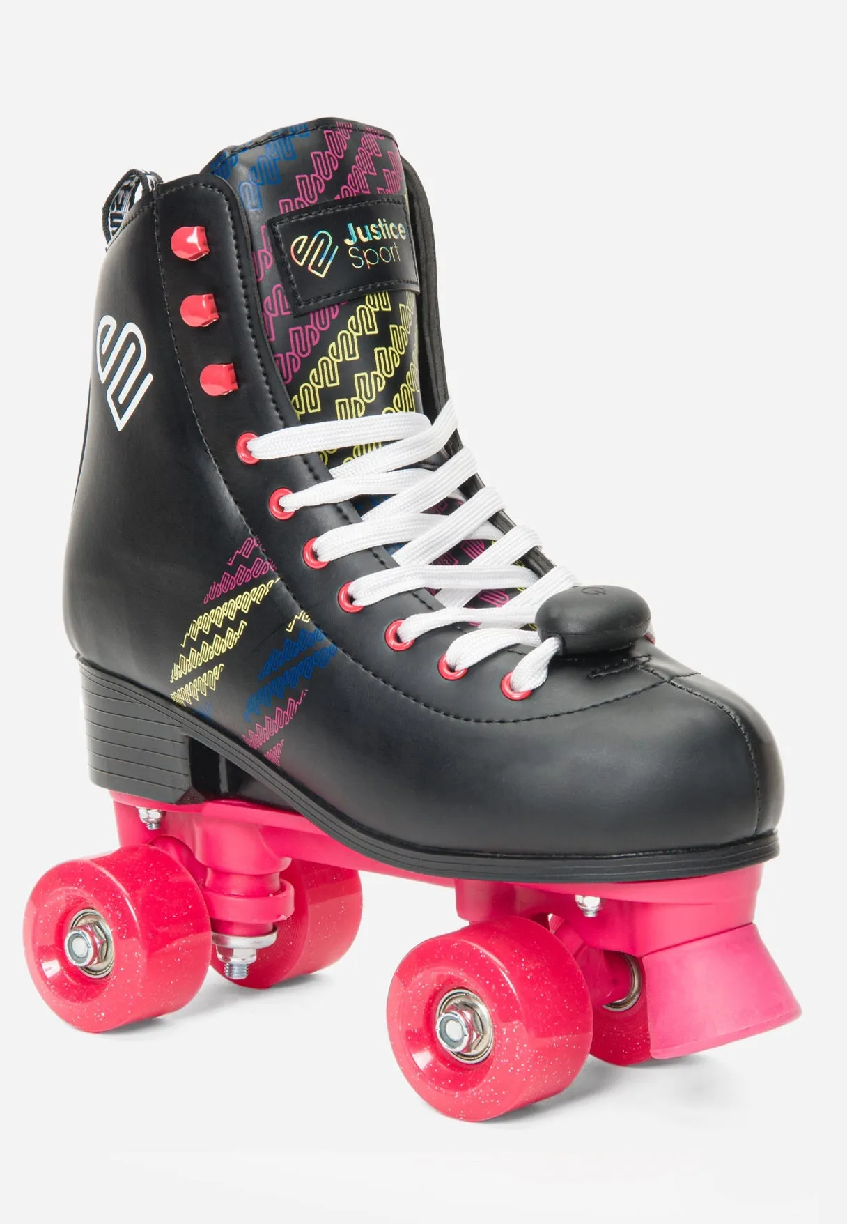 Striped Lace-Up Roller Skates