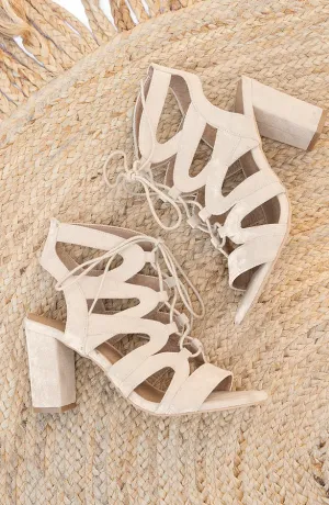 Suède Gladiator Heels Beige