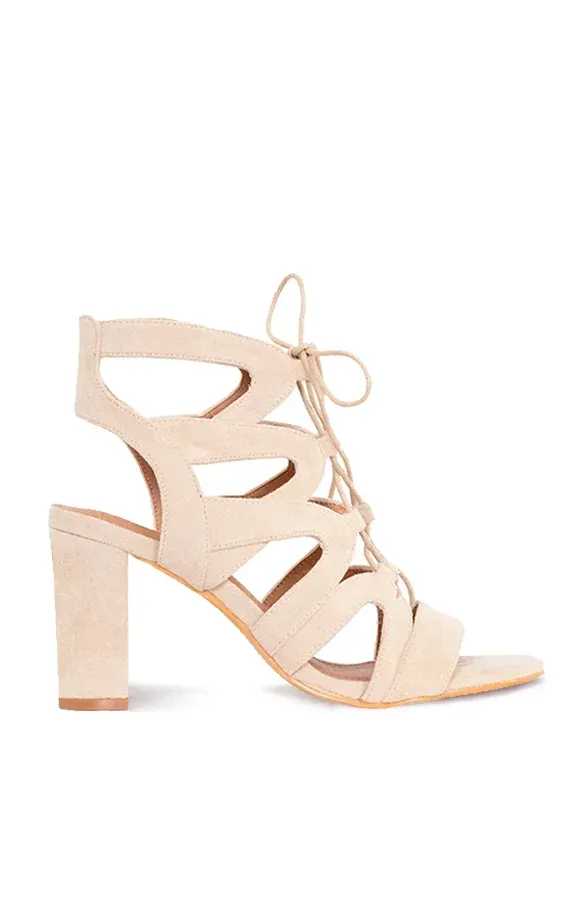 Suède Gladiator Heels Beige