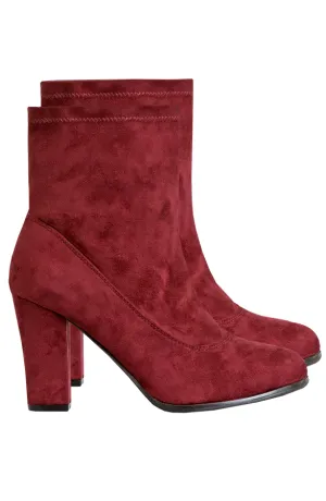 Suede Heels Bordeaux