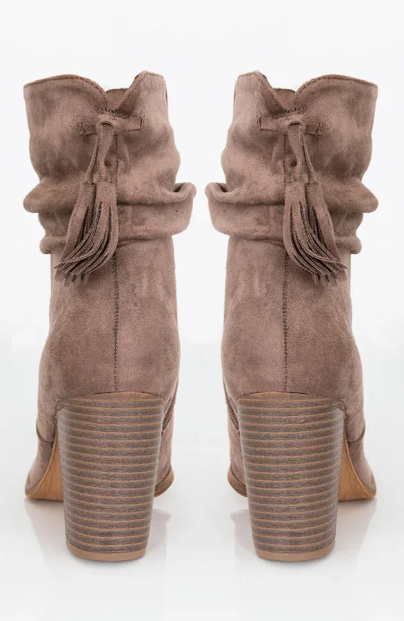 Suede Heels Taupe Limited