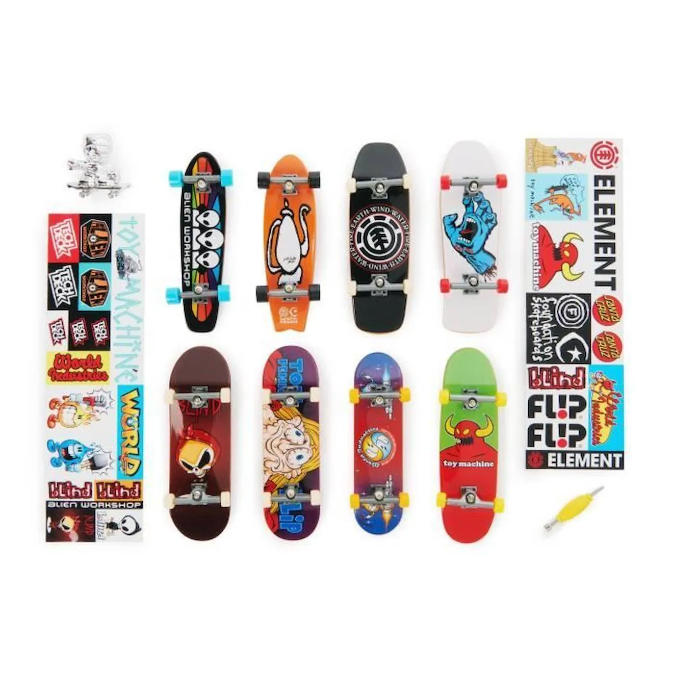 Tech Deck - Coffret 25e Anniversaire - 8 finger skates - Mixte - Blanc - Autocollants inclus blanc - Spin Master