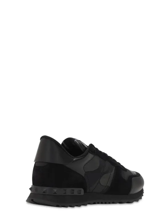 Valentino Garavani   Rock Runner leather &amp; canvas sneakers 