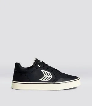 VALLELY PRO Black Suede and Cordura Ivory Logo Sneaker Men