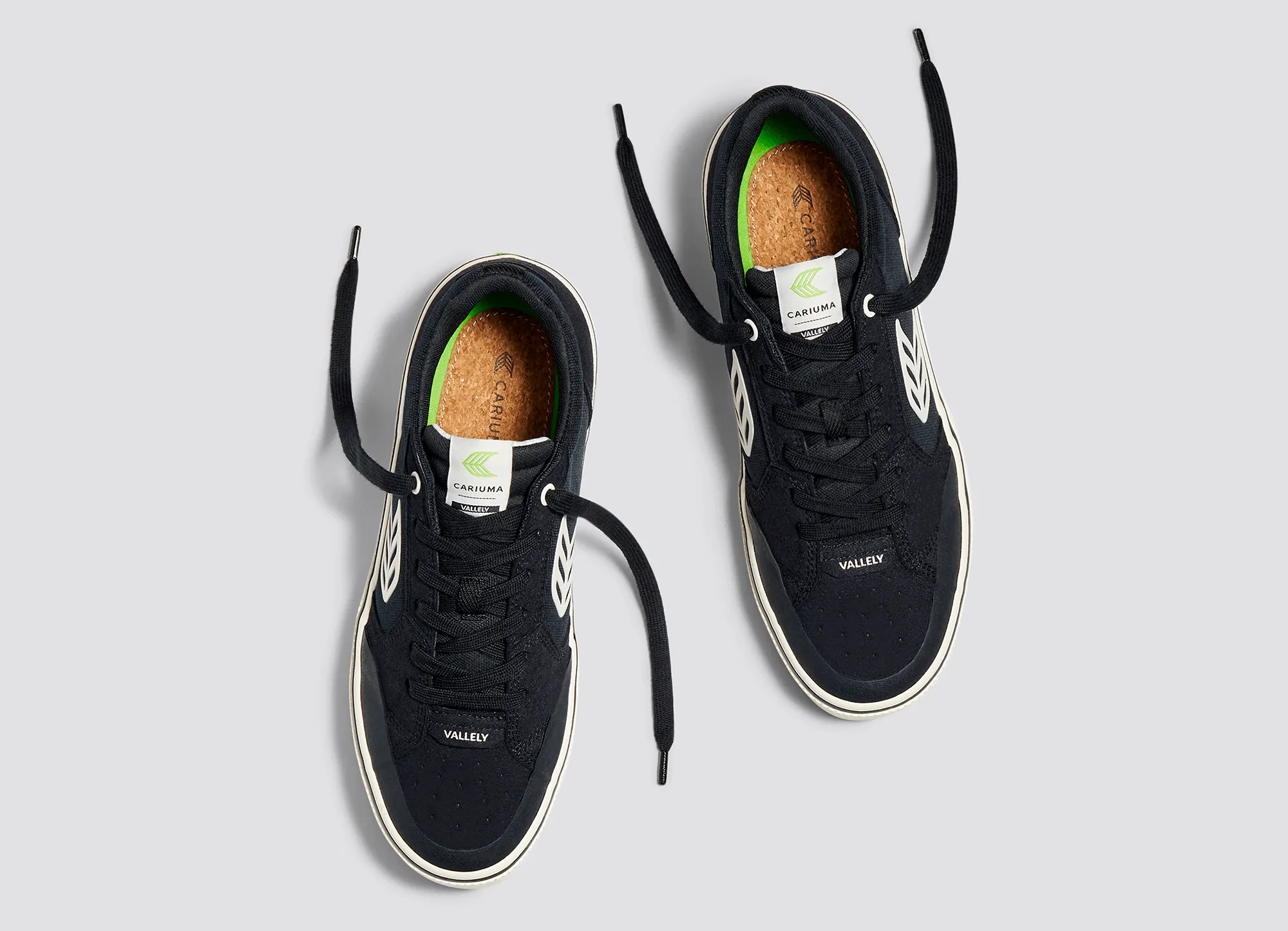 VALLELY PRO Black Suede and Cordura Ivory Logo Sneaker Men