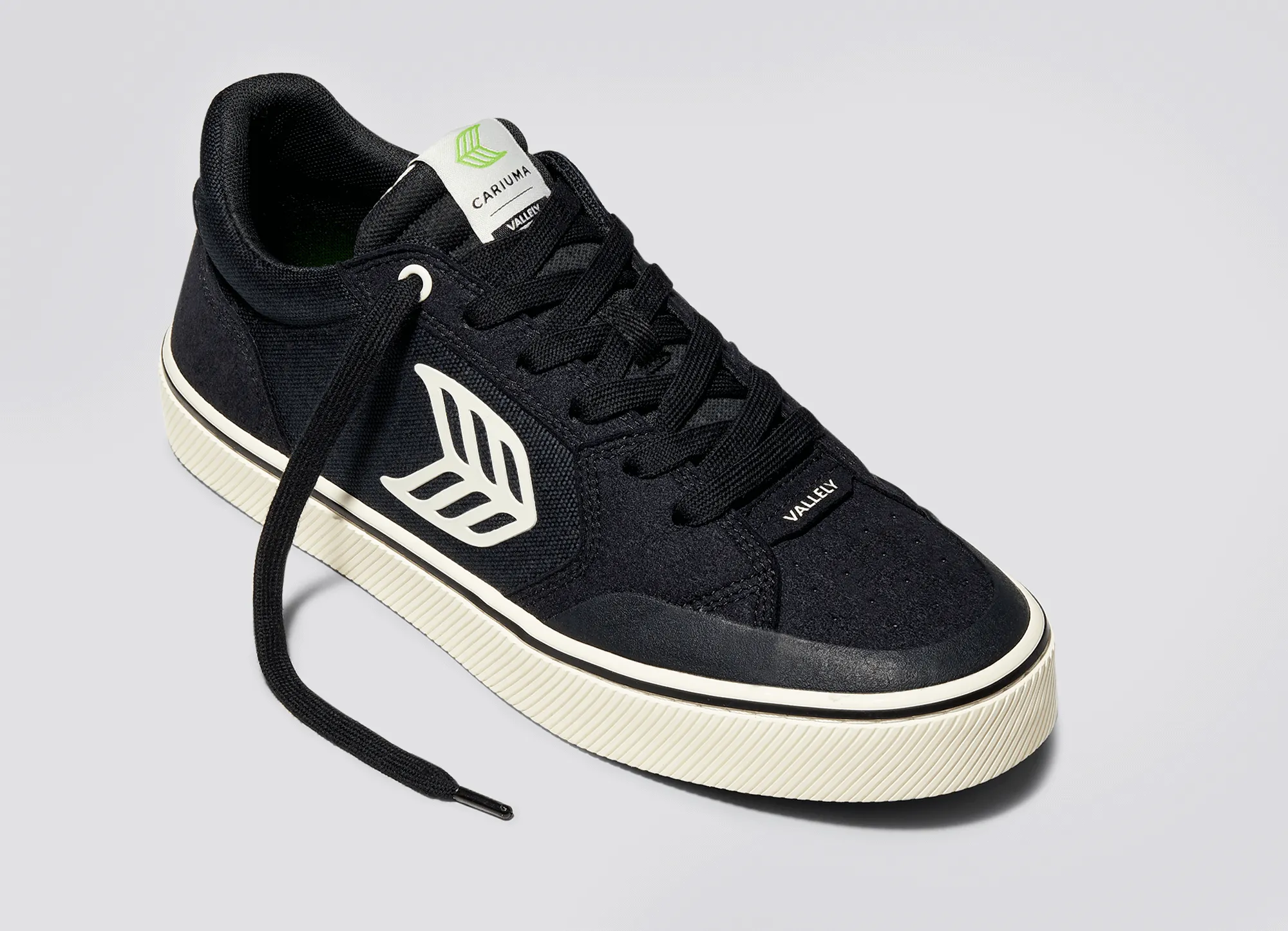 VALLELY PRO Black Suede and Cordura Ivory Logo Sneaker Men