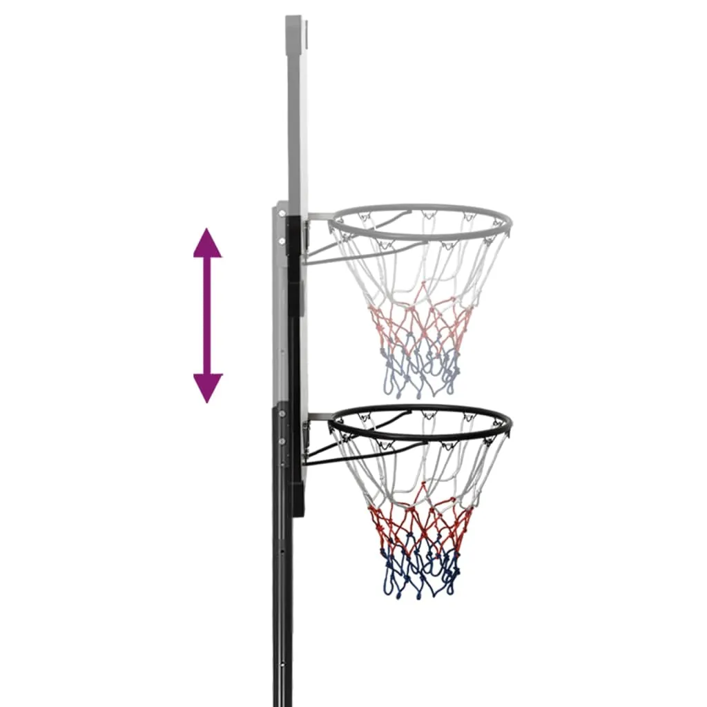 vidaXL Basketball Stand Transparent 235-305 cm Polycarbonate