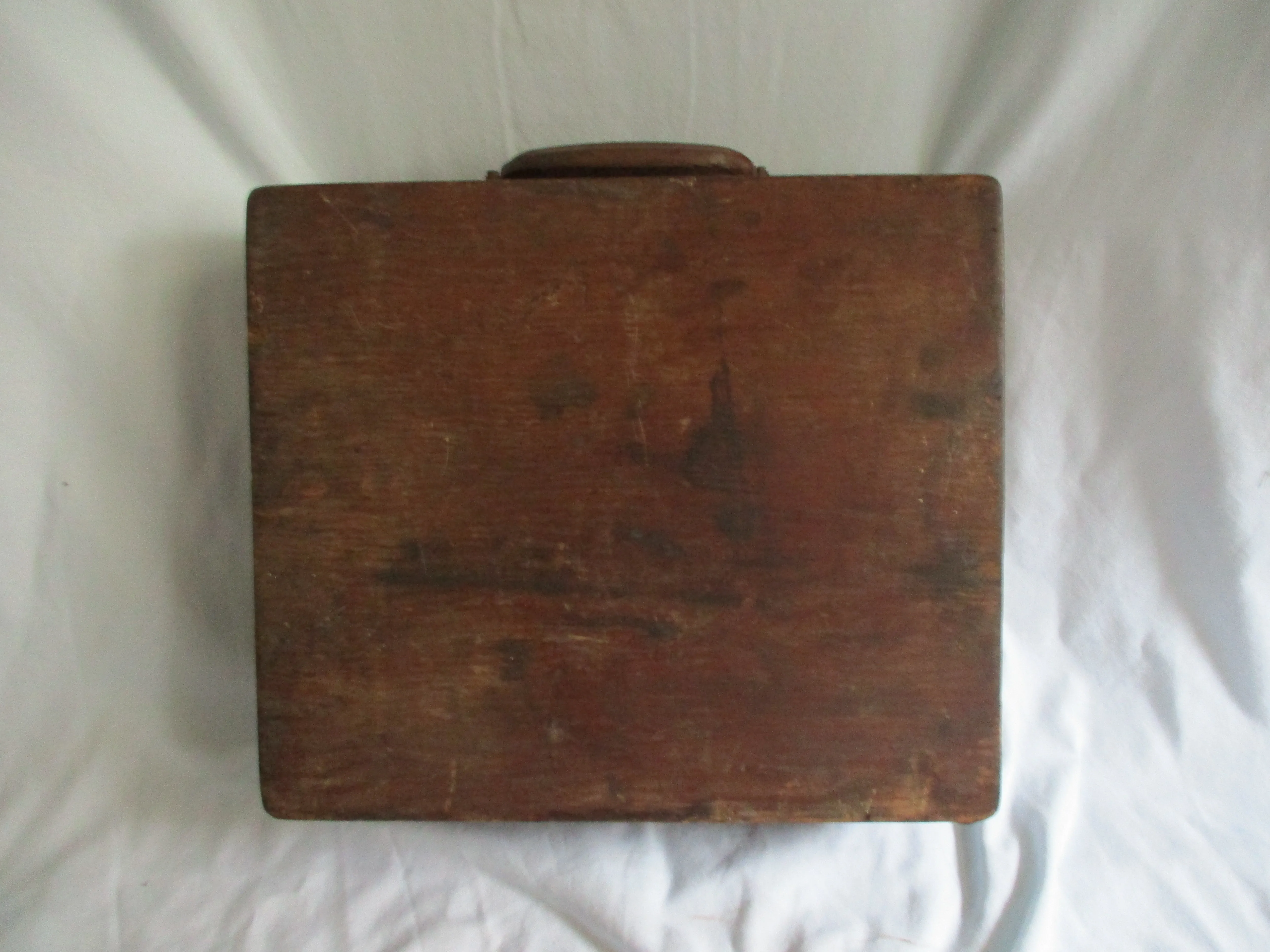 Vintage Wood Box ROLLER SKATE Box Carrying Case Winged Foot Travel Derby