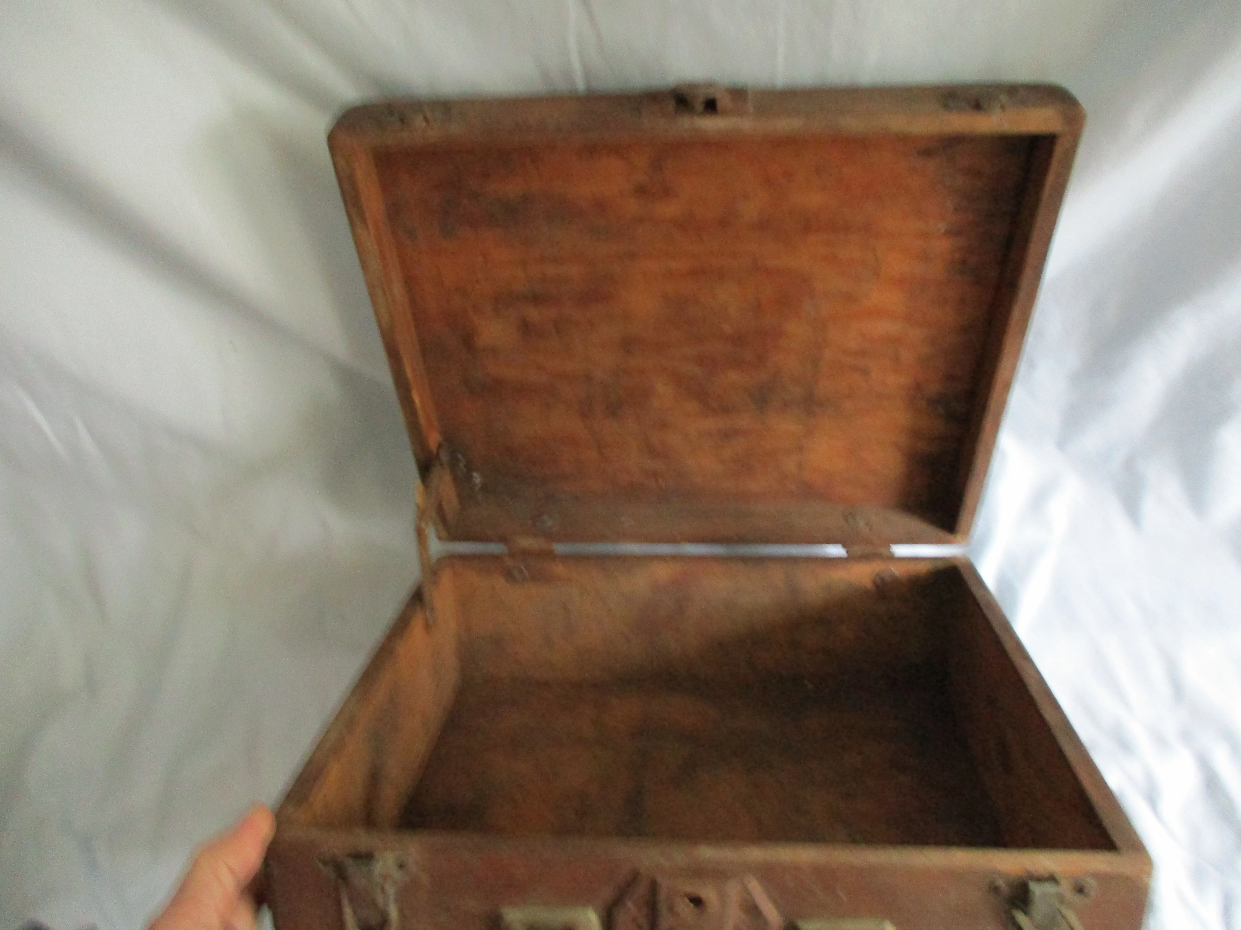 Vintage Wood Box ROLLER SKATE Box Carrying Case Winged Foot Travel Derby