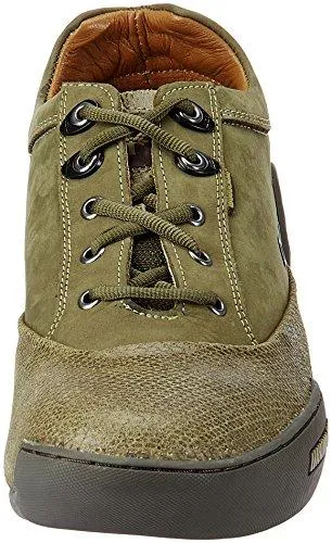 Woodland Men's Green Leather Sneakers - 9 UK/India (43 EU)